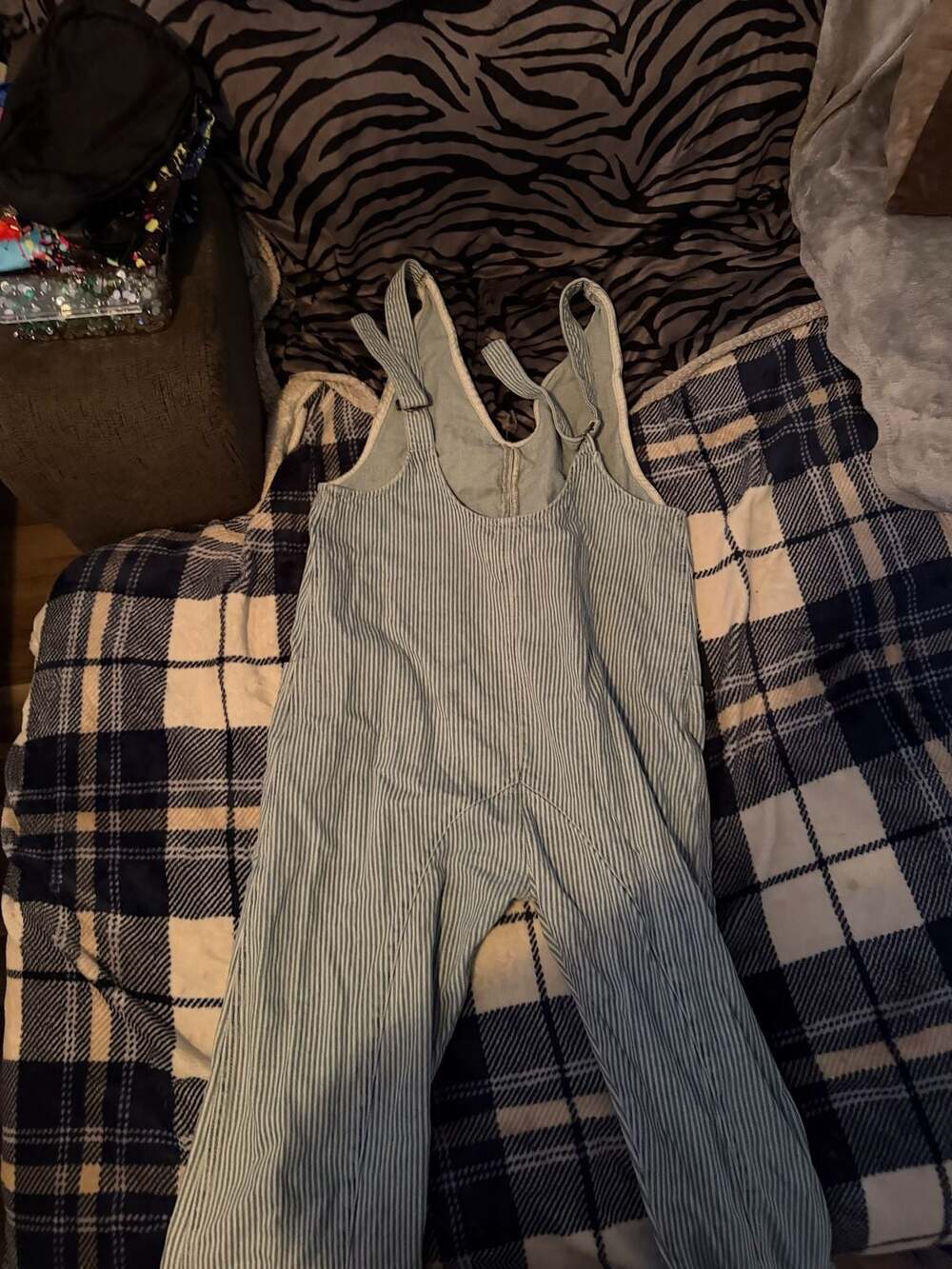 We The Free High Roller Railroad Stripe Denim Jumpsuit